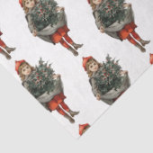 ヴィンテージクリスマスガール&ホリーベリー 薄葉紙 (詳細)