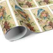 ヴィンテージクリスマスガール ラッピングペーパー (ロールコーナー)