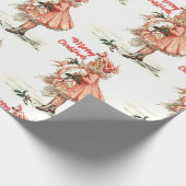 ヴィンテージクリスマスガール ラッピングペーパー (角)