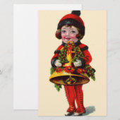 ヴィンテージクリスマスガール 便箋 (正面/裏面)