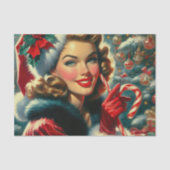 ヴィンテージクリスマスガール 薄葉紙 (正面)