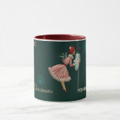 ヴィンテージクリスマスガール、雪片 マグカップ (中央)