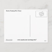 ヴィンテージクリスマスキスをするサンタ夫人クロース シーズンポストカード (裏面)