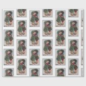 ヴィンテージクリスマスキスラッピング紙 ラッピングペーパー (フラット)