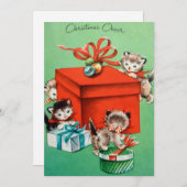 ヴィンテージクリスマスキッチンバイプレゼント シーズンカード (正面/裏面)