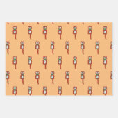 ヴィンテージクリスマスキットカットクロックかわいい ラッピングペーパーシート (正面3)