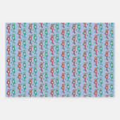 ヴィンテージクリスマスキットカットクロックかわいい ラッピングペーパーシート (正面2)