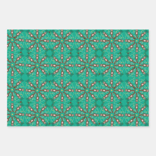 ヴィンテージクリスマスキットカットクロックかわいい ラッピングペーパーシート (正面)