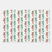 ヴィンテージクリスマスキットカットクロックかわいい ラッピングペーパーシート (正面)