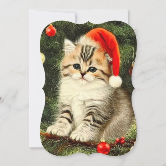 ヴィンテージクリスマスキットンカード (正面)