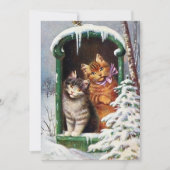 ヴィンテージクリスマスキャッツホリデー追加気持ち ノートカード (正面)