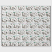 ヴィンテージクリスマスキャッツラッピング紙 ラッピングペーパー (フラット)