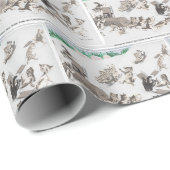 ヴィンテージクリスマスキャッツラッピング紙 ラッピングペーパー (ロールコーナー)