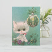 ヴィンテージクリスマスキャットとオーナメント シーズンカード (スタンド正面)