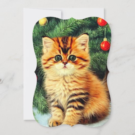 ヴィンテージクリスマスキャットカード (正面)