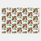 ヴィンテージクリスマスキャットホリデイ ラッピングペーパーシート (正面)