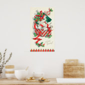 ヴィンテージクリスマスキャットホリデーウォールのポスター ポスター (キッチン)