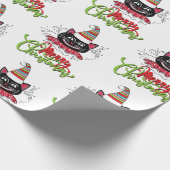 ヴィンテージクリスマスキャットラッピング紙 ラッピングペーパー (角)