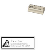 ヴィンテージクリスマスキャットレディーアート ラバースタンプ (押印)