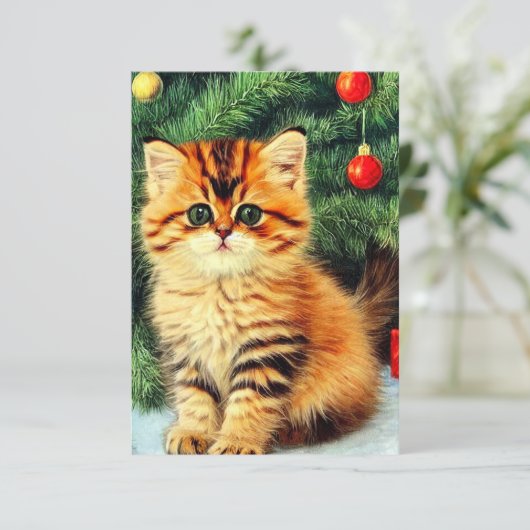 ヴィンテージクリスマスキャット エンクロージャーカード (スタンド正面)