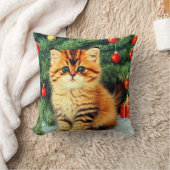 ヴィンテージクリスマスキャット クッション (ブランケット)