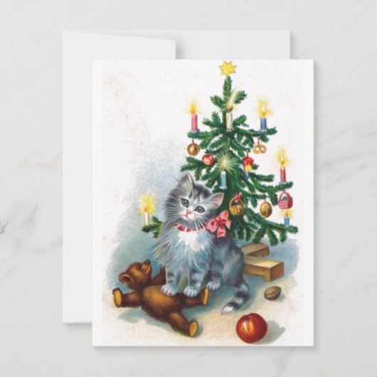 ヴィンテージクリスマスキャット シーズンカード (正面)