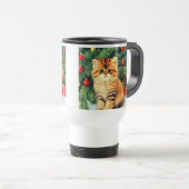 ヴィンテージクリスマスキャット トラベルマグ (正面右)