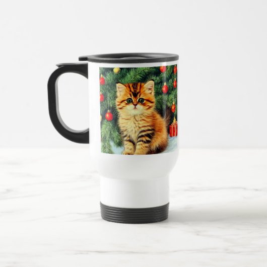 ヴィンテージクリスマスキャット トラベルマグ (左)