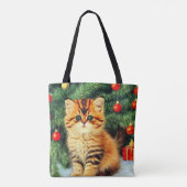 ヴィンテージクリスマスキャット トートバッグ (裏面)