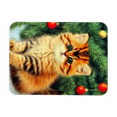 ヴィンテージクリスマスキャット マグネット (横)