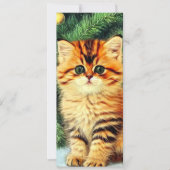 ヴィンテージクリスマスキャット 招待状 (正面)