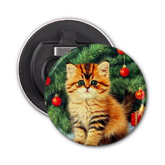 ヴィンテージクリスマスキャット 栓抜き (正面)