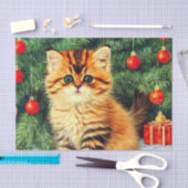 ヴィンテージクリスマスキャット 薄葉紙 (クラフト)