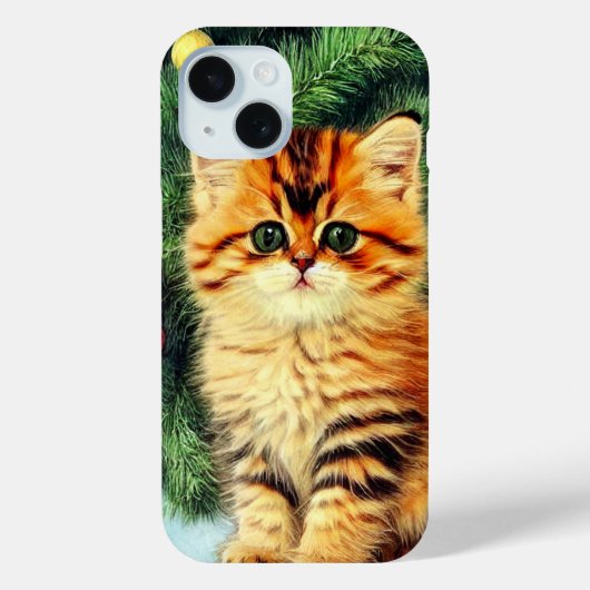 ヴィンテージクリスマスキャット Case-Mate iPhoneケース (裏面)