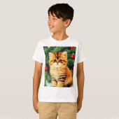 ヴィンテージクリスマスキャット Tシャツ (正面フル)