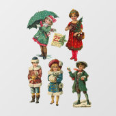 ヴィンテージクリスマスキャラクター品揃え ウィンドウサイン (シート)