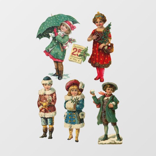 ヴィンテージクリスマスキャラクター品揃え ウィンドウサイン (シート)