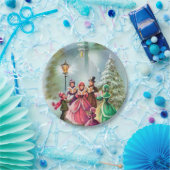 ヴィンテージクリスマスキャロラーズパーティープレート ペーパープレート (パーティー)