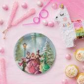 ヴィンテージクリスマスキャロラーズパーティープレート ペーパープレート (パーティー)