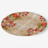 ヴィンテージクリスマスキャロルとサンタクリスマス ペーパープレート (アングル)