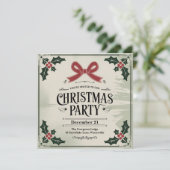 ヴィンテージクリスマスキャロルをテーマにしたパーティー 招待状 (スタンド正面)