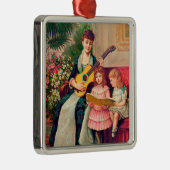 ヴィンテージクリスマスキャロル1888リトグラフ、 メタルオーナメント (右)