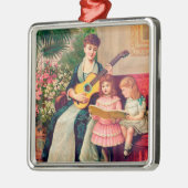 ヴィンテージクリスマスキャロル1888リトグラフ、 メタルオーナメント (左)