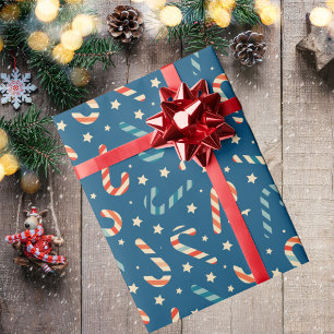 ヴィンテージクリスマスキャンディーケーン ラッピングペーパー