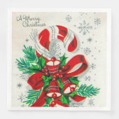 ヴィンテージクリスマスキャンディーレトロパーティーナプキン (正面)