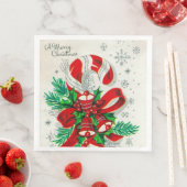 ヴィンテージクリスマスキャンディーレトロパーティーナプキン (インサイチュ)