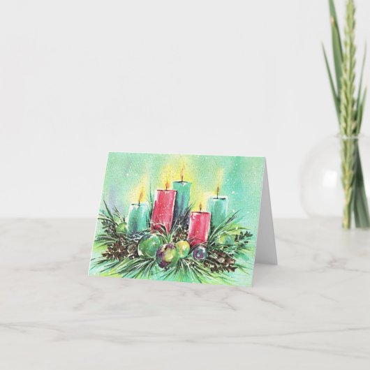 ヴィンテージクリスマスキャンドルカード カード (正面)