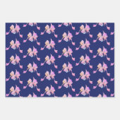 ヴィンテージクリスマスキャンドルガール虹色グリッター ラッピングペーパーシート (正面2)