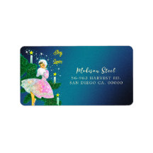 ヴィンテージクリスマスキャンドルガール虹色グリッター