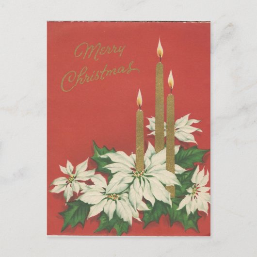 ヴィンテージクリスマスキャンドルトリオカード シーズンポストカード (正面)